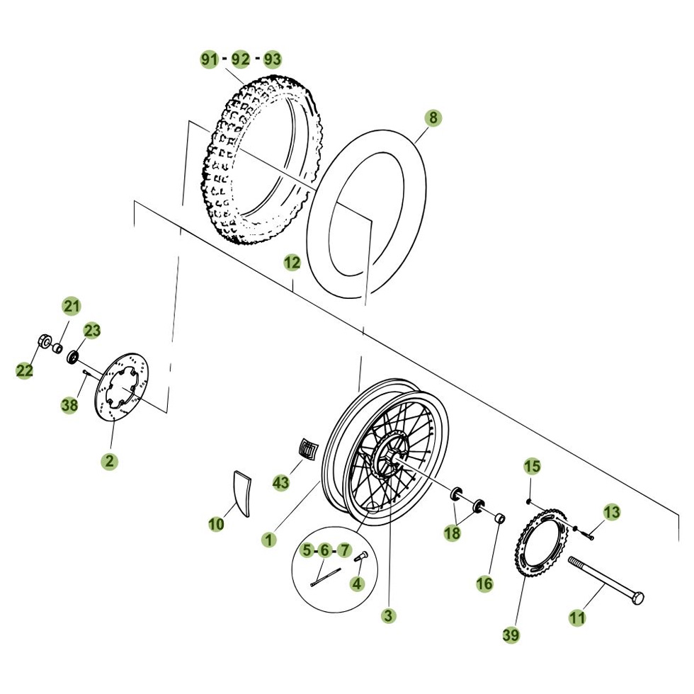 Beta Alp 4.0 07 Hinterrad Ersatzteile